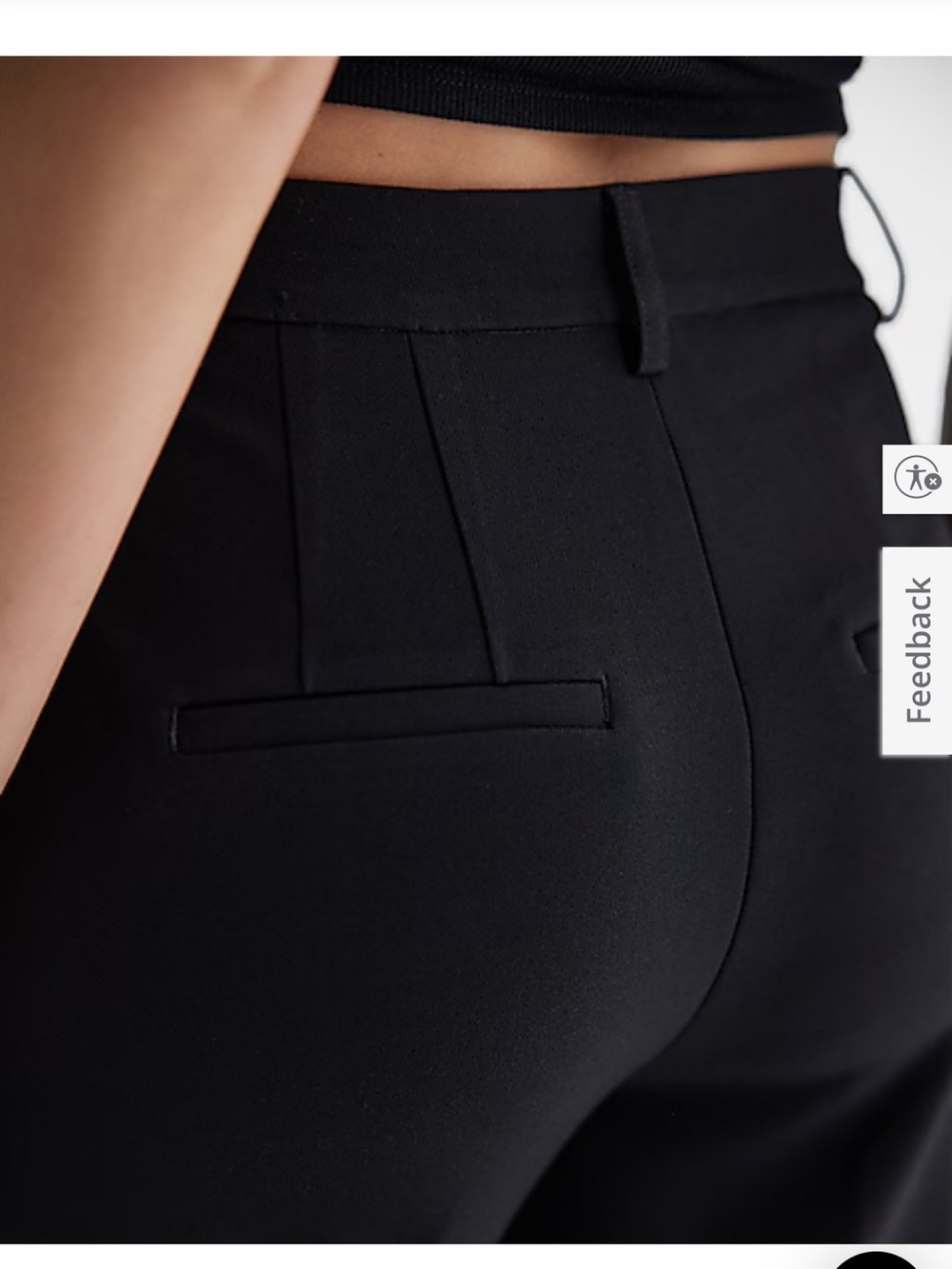 Express Editor Straight-Leg Super High Rise Pants in Black - Picture 8 of 8